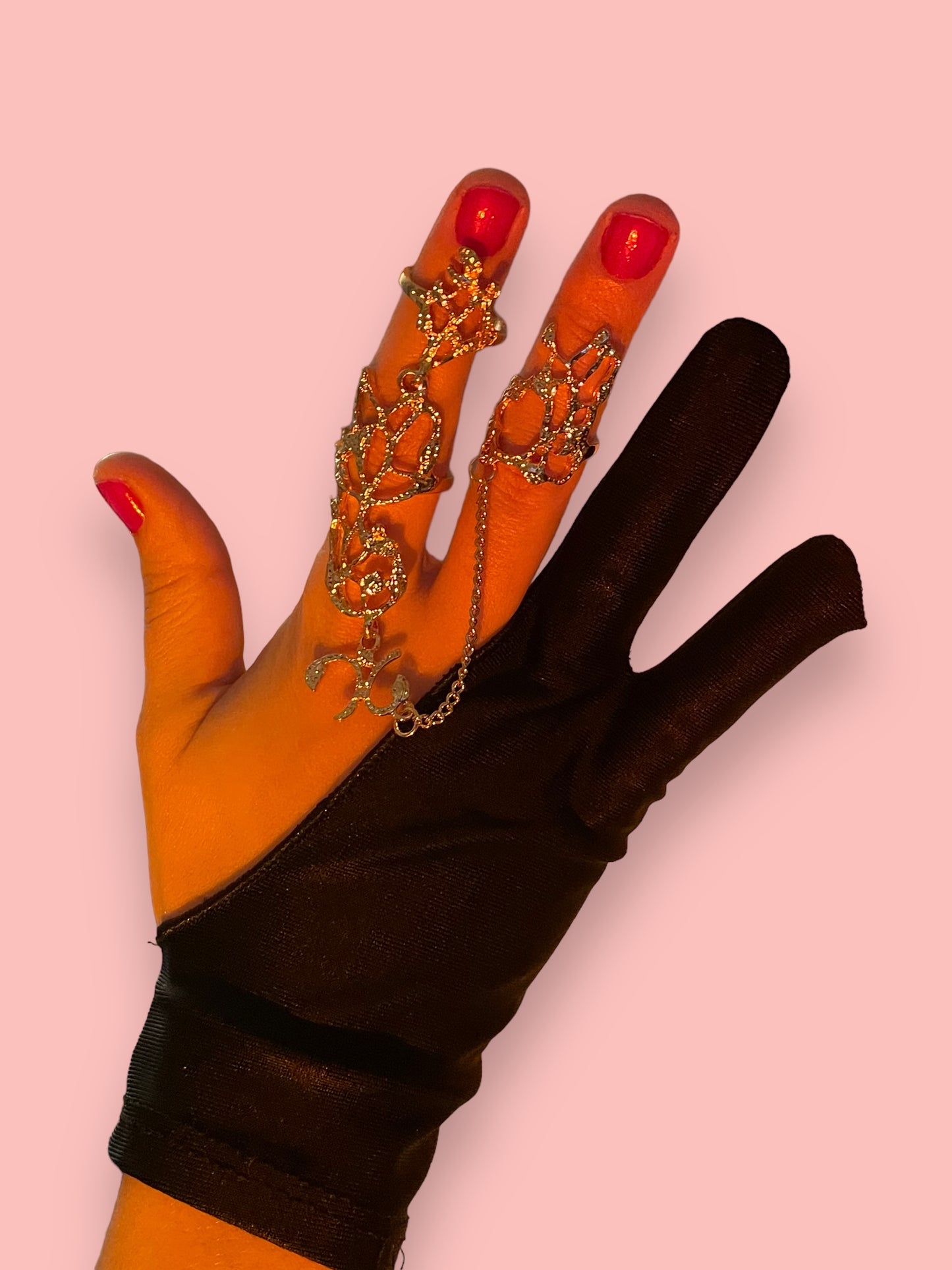 Artistic Black fingerless gloves