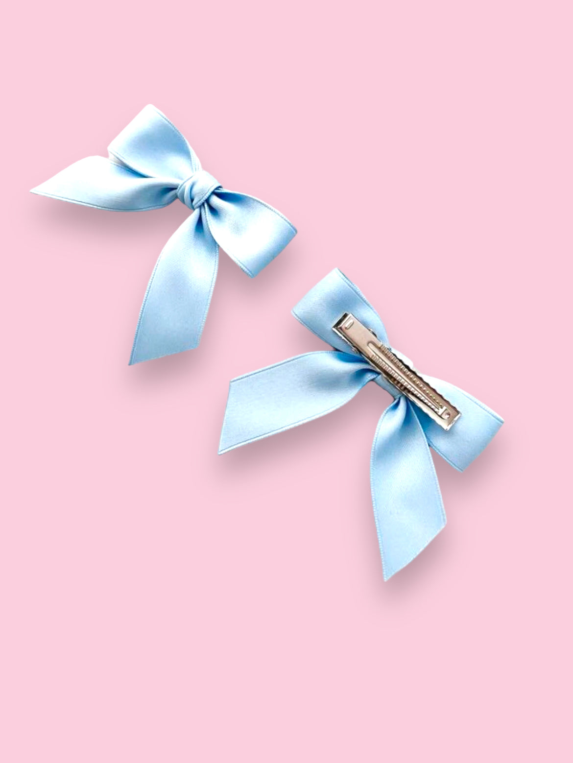 Light blue alligator hair bow clips for women