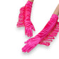 hot pink tassel fringe barbiecore gloves for women