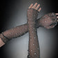 Rhinestone Glitter Arm Sleeves- Black