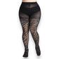 Tiger print mesh tights, Tiger striped stockings, Animal print black mesh tights