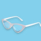White Cat eye sunglasses with blue tinted shades