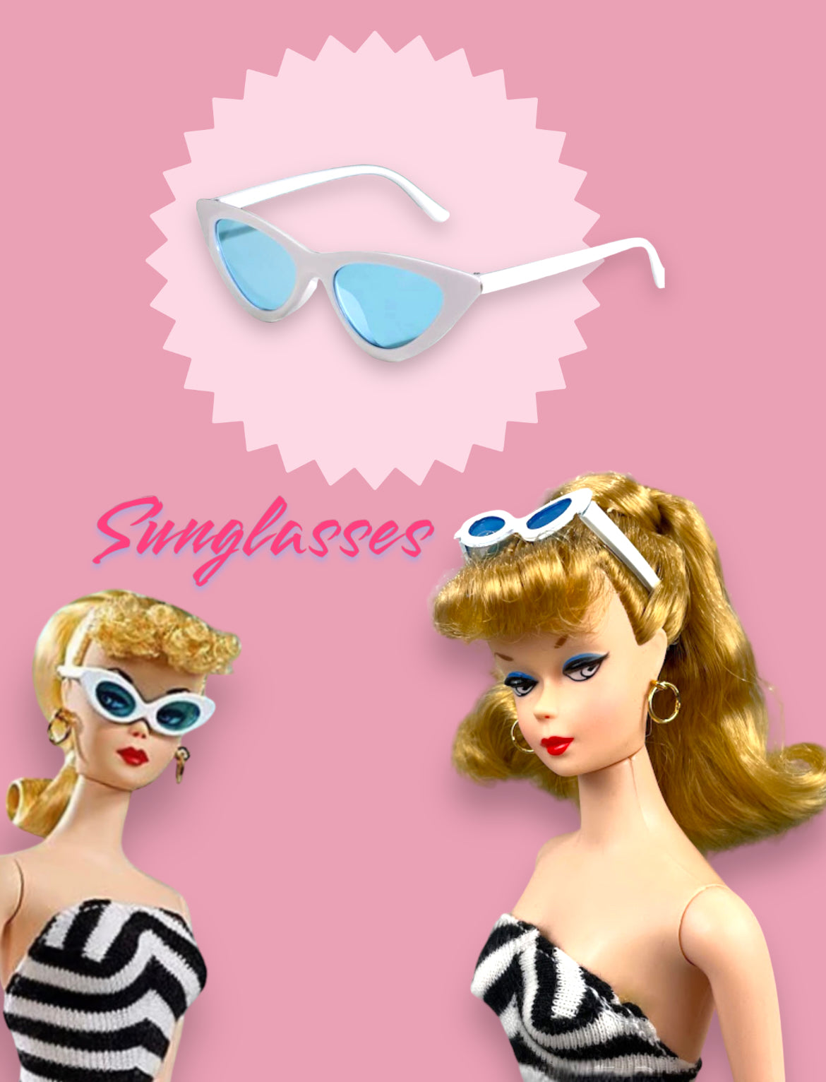Barbiecore sunglasses. Classic Barbie iconic sunglasses