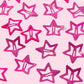 hot pink star hair clips