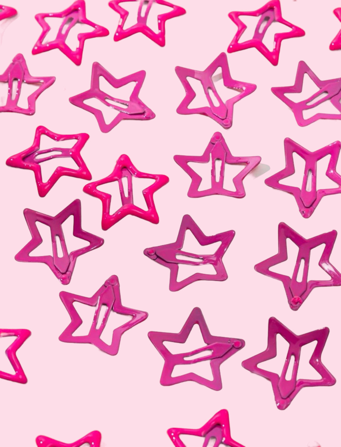 hot pink star hair clips