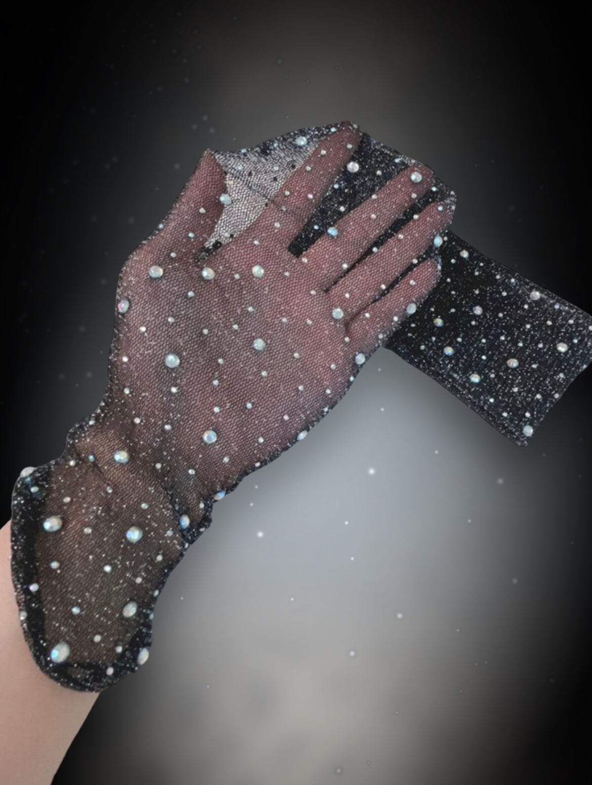 Rhinestone Glitter Arm Sleeves- Black