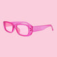 Rounded square lense pink fashion glasses