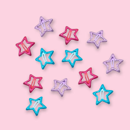 Glitter star hair clips y2k