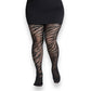 Tiger print mesh tights, Tiger striped stockings, Animal print black mesh tights