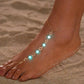 Gold star anklet with glow in the dark beads