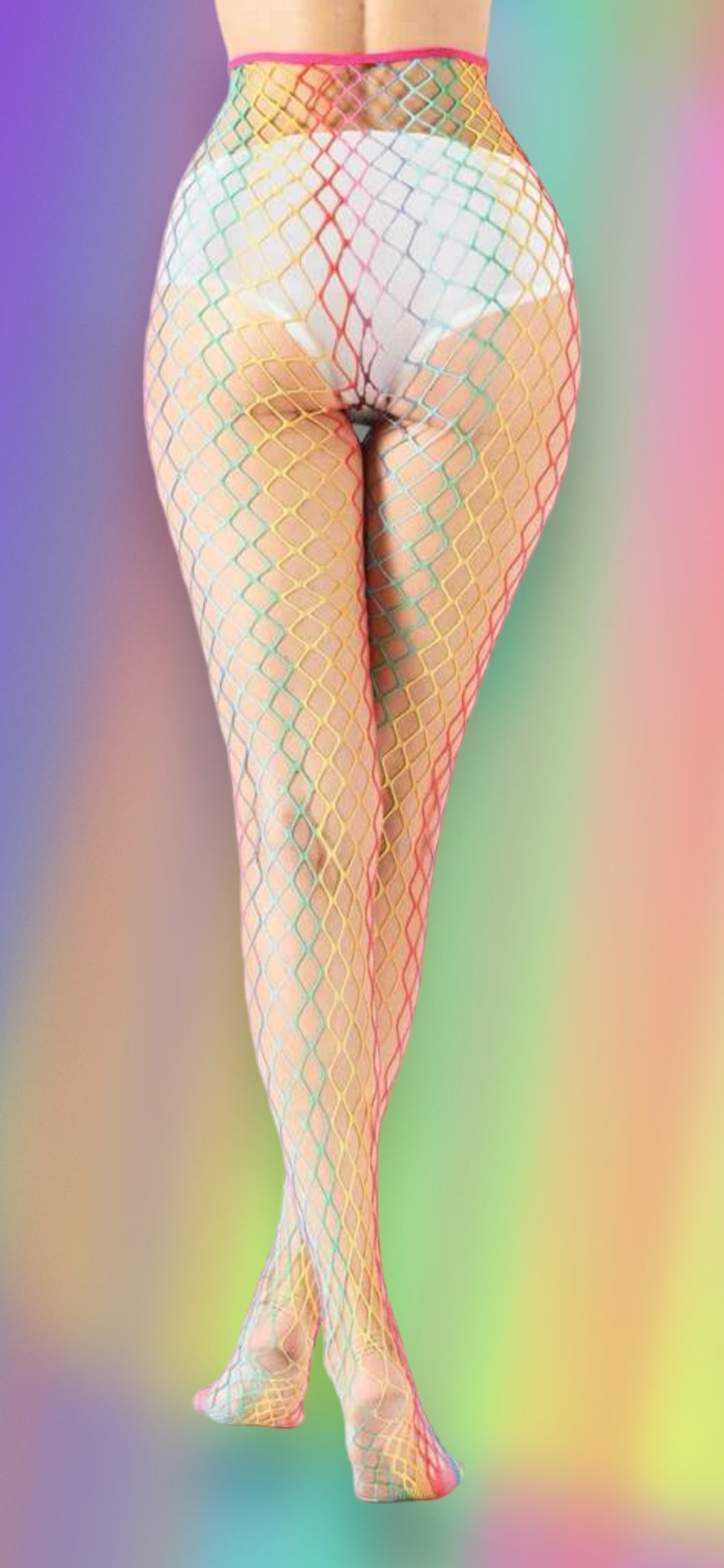 Pink Fishnet Tights, Waist High Fishnet Tights 