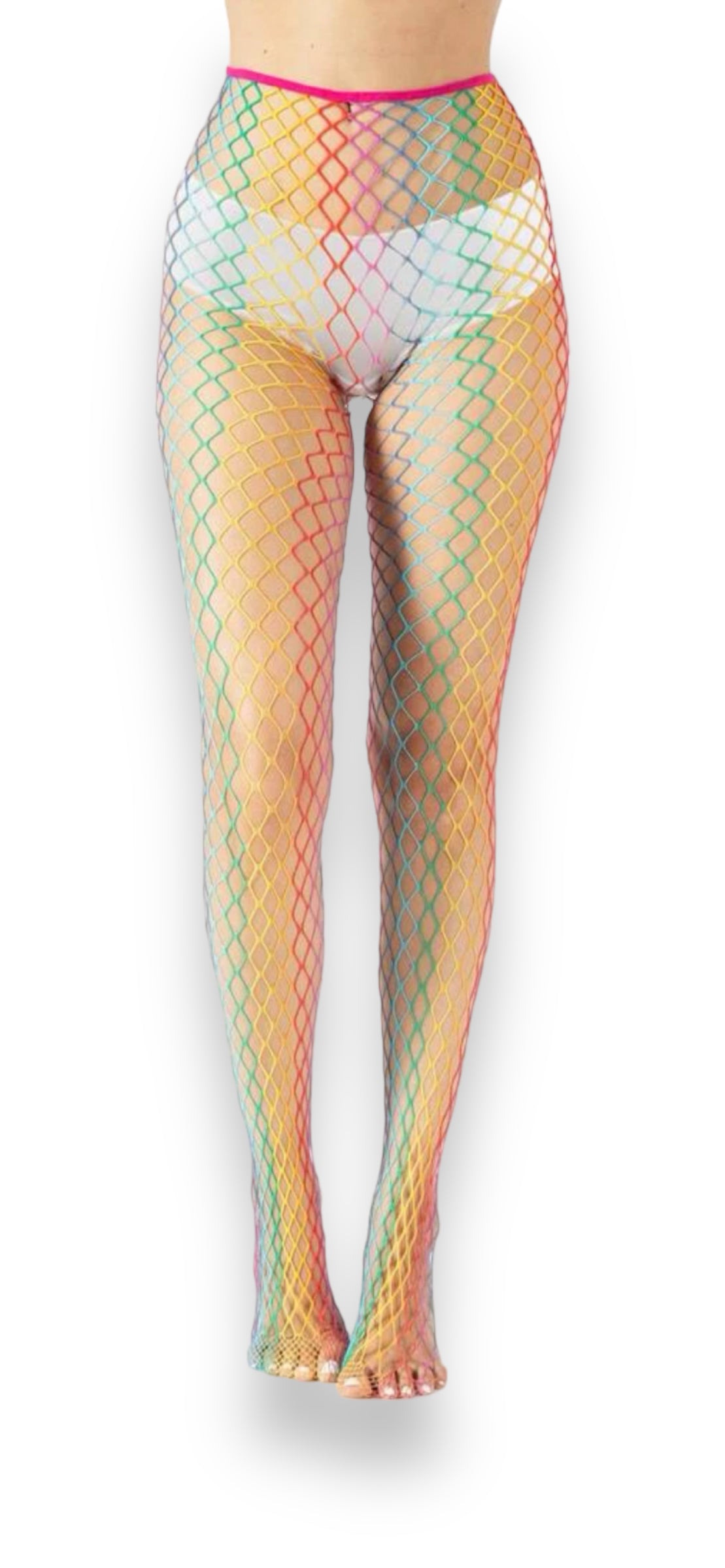 Pride fishnet nylons. Elastic Waist band