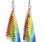 Holographic rainbow design tassel earrings