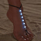 Black luminous beaded anklet.