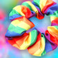 Rainbow pattern hair scrunchie