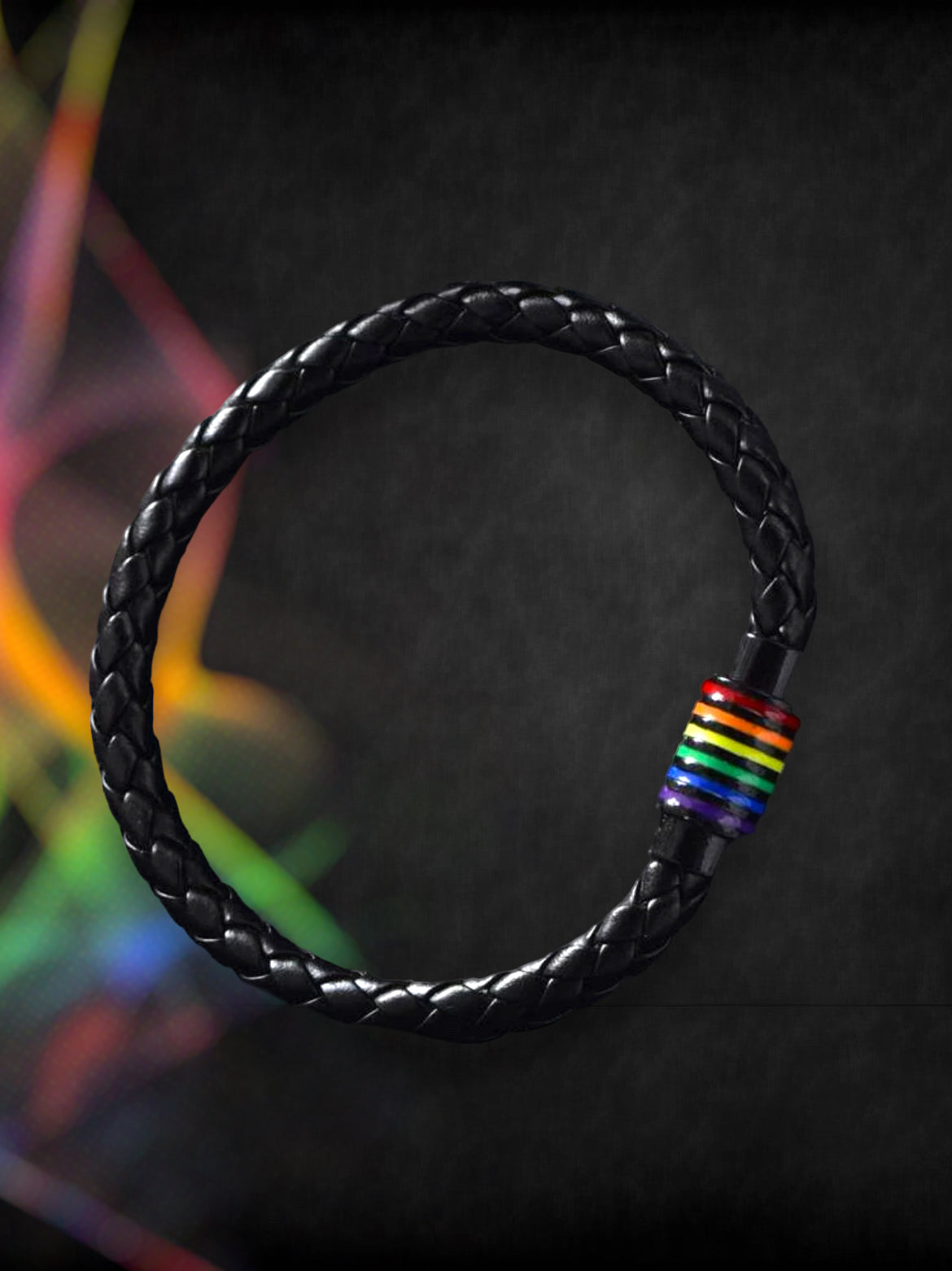 Unisex leather pride bracelet