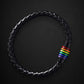 black woven mens bracelet for pride