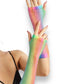 rainbow fishnet arm sleeves