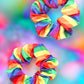 Satin rainbow hair scrunchie