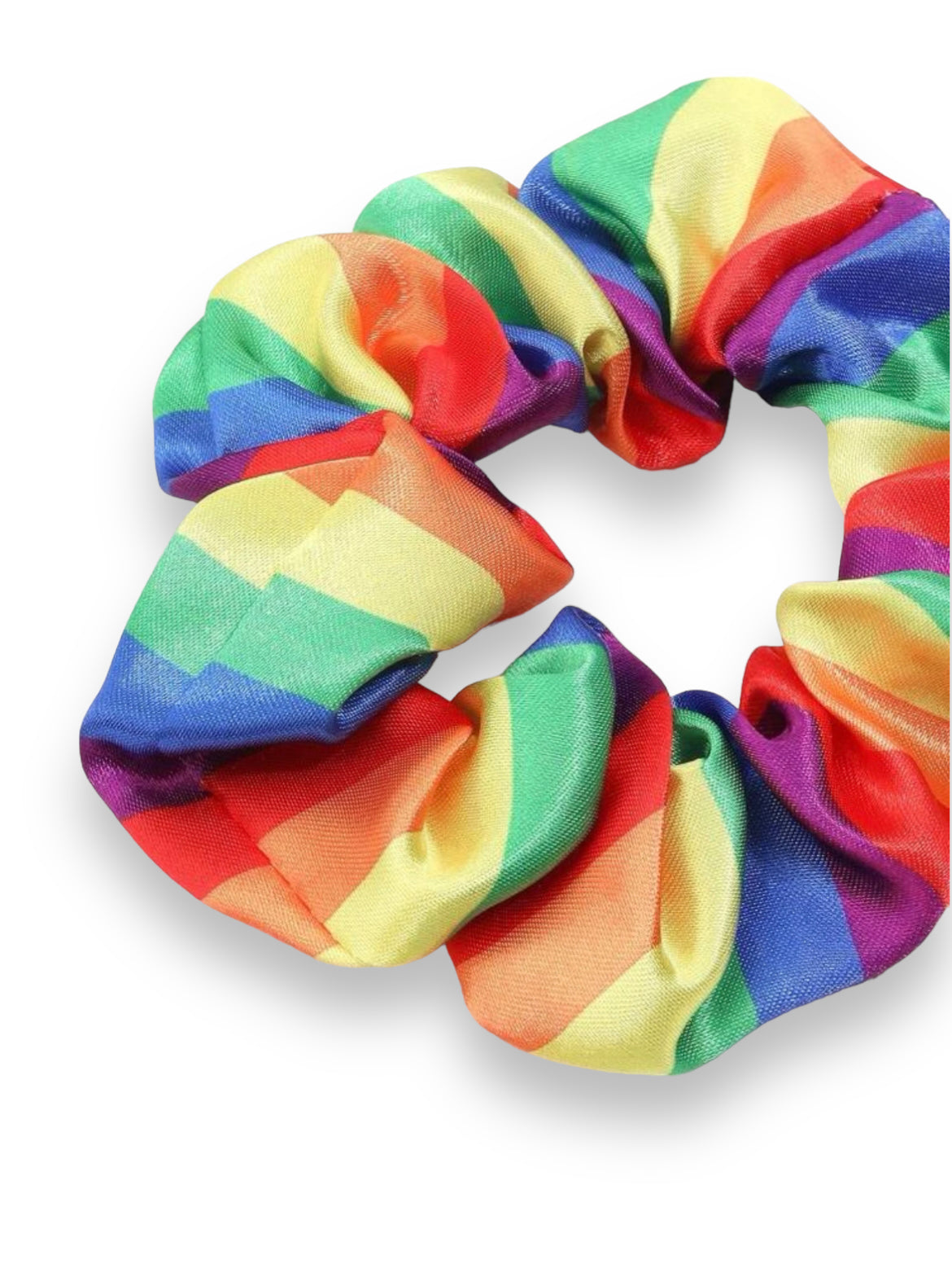 Striped rainbow pattern hair tie