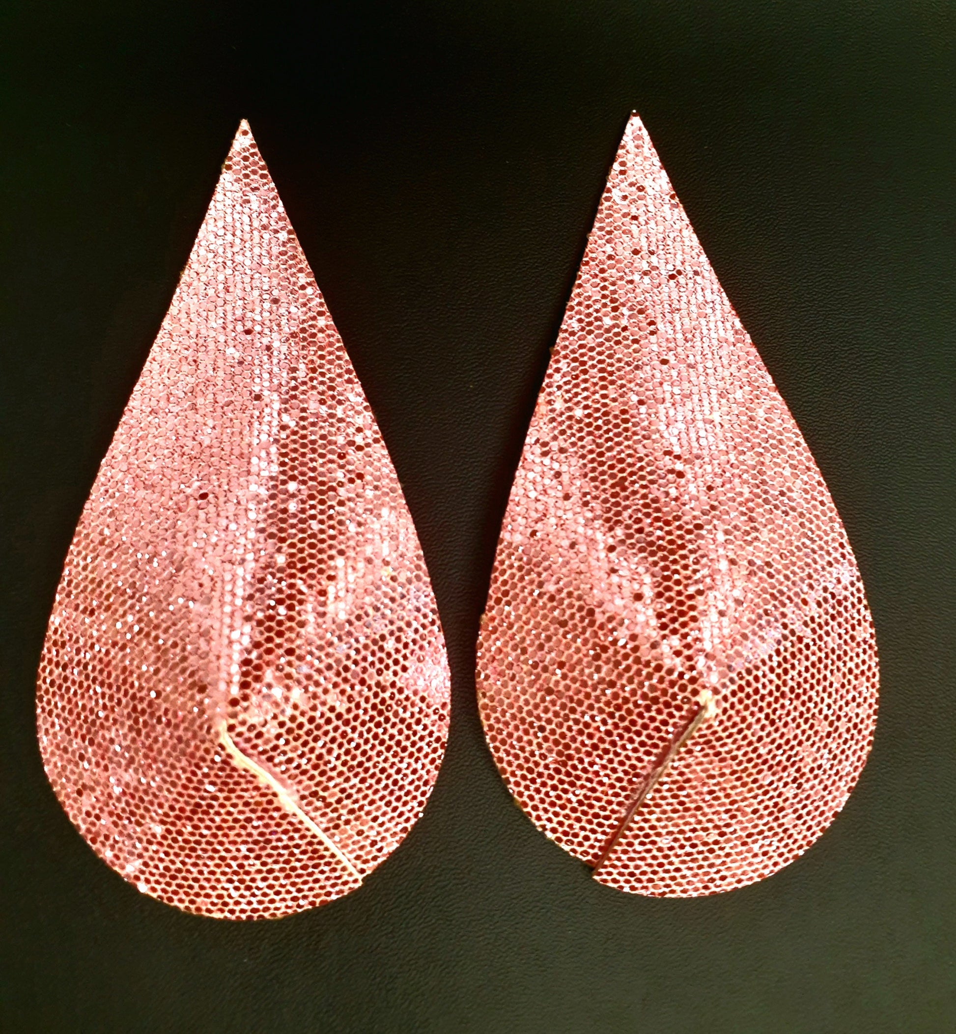 pink glitter tear drop nipple pasties