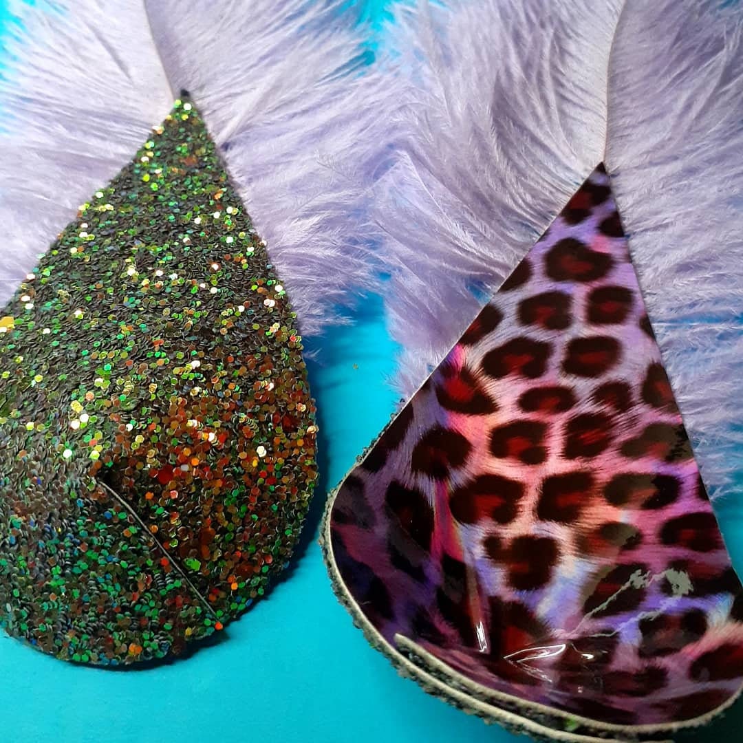 Feathered animal print rave accessories
