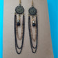 Black and gold handmade chandelier earrings