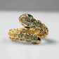Gold zircon snake ring