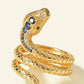 Gold Sapphire adjustable snake ring