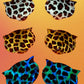 Holographic cheetah print cat shaped nipple pasties