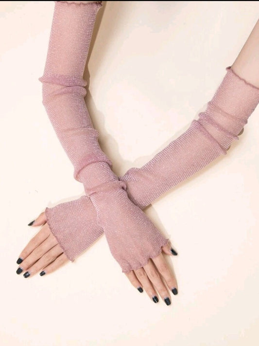 Pink uv protection arm sleeves