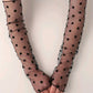 Black polka dot mesh arm sleeves