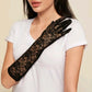 Below the elbow black lace gloves