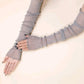 Grey arm sleeves with glitter