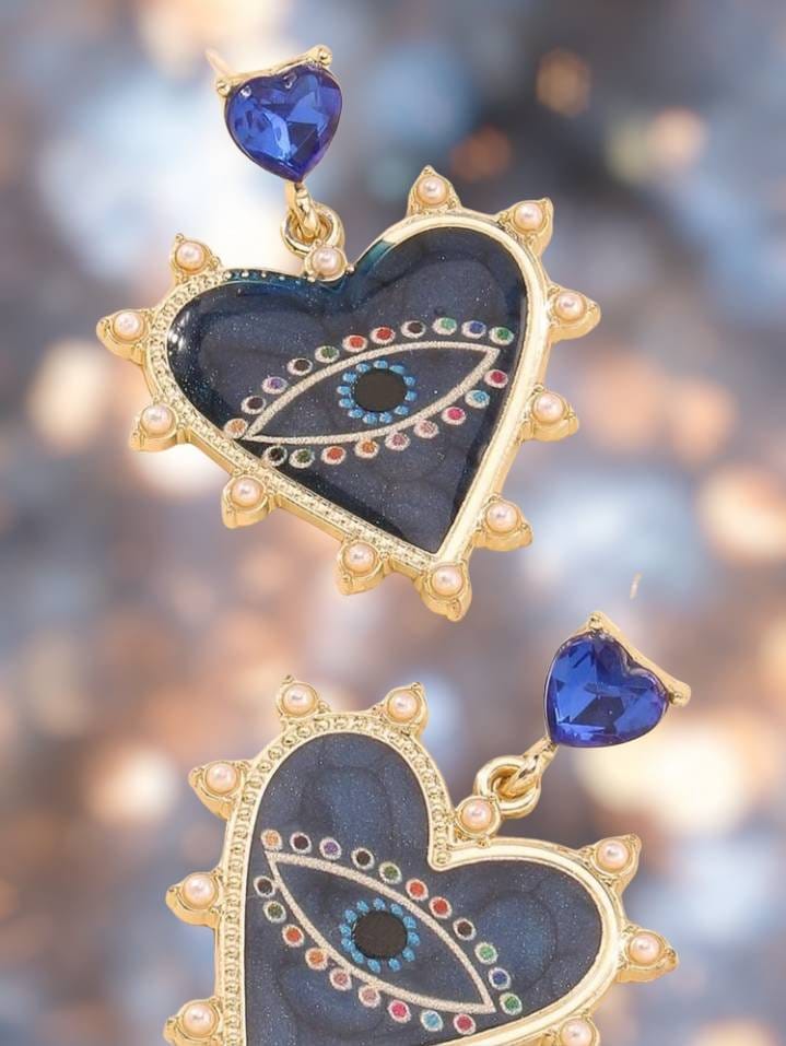 Evil eye fashion statement earrings