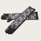 Black floral lace gloves