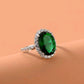 Emerald green zircon ring