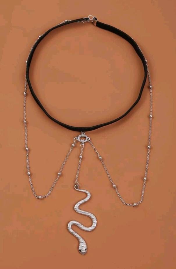 Single layer silver snake chain leg garter