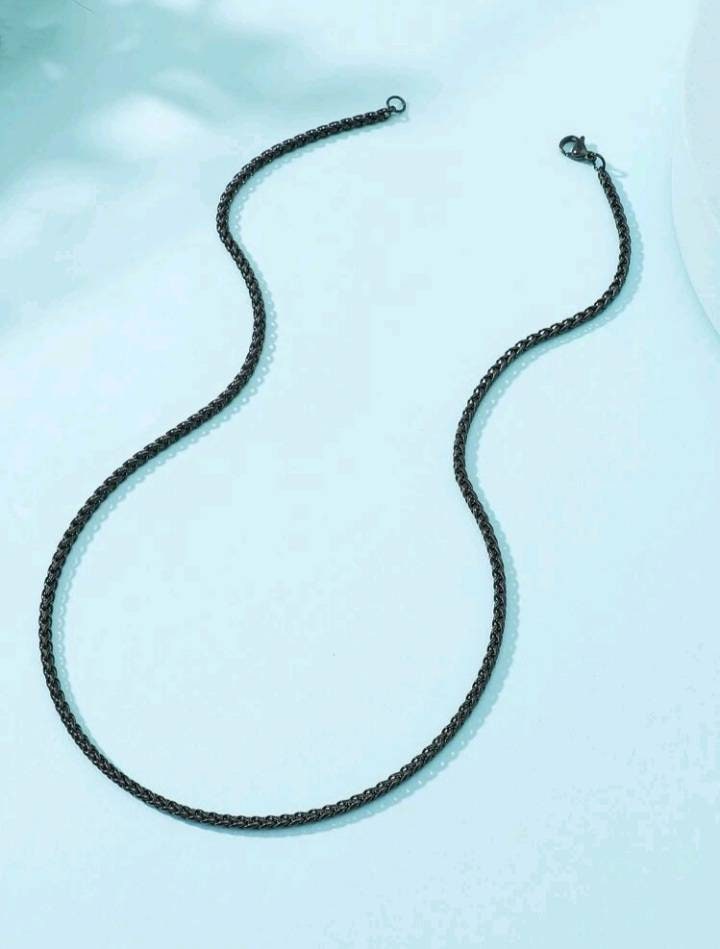 Black chain mens necklace