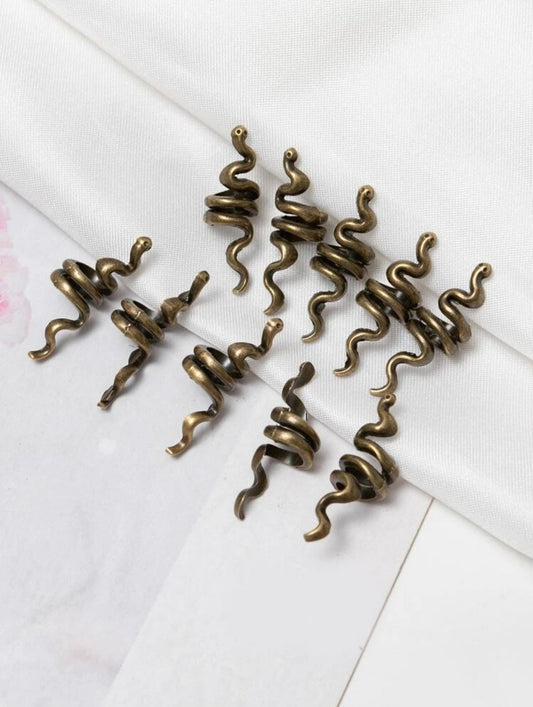Mini bronze snake hair adornment dread beads