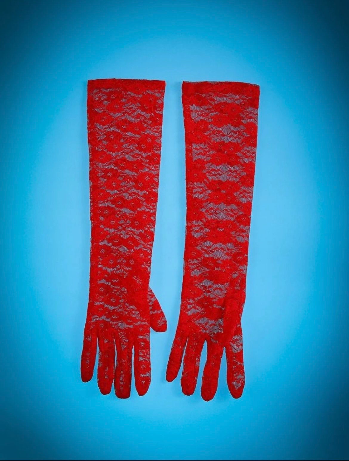 Red lace gloves