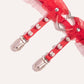 Red heart shaped leg garters