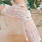 Pearl white wedding gloves
