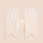 Mesh white gloves with pearls