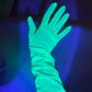 Fluorescent neon green opera style fashion gloves