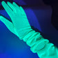 UV reactive glow in the dark gloves for raves, festivals, parties, costumes, etc. 