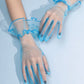 Blue mesh lolita gloves