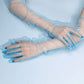 Light blue transparent gloves