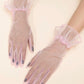 Light pink ruffle trim lolita gloves