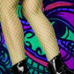 Glow in the dark fishnet tights. Waist high.